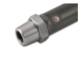 Pro-Werks 4130N chromoly steel tube adapter with hex body, shown welded into the end of round tube stock
