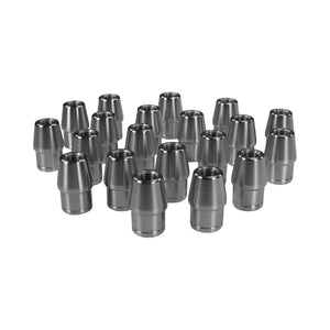 Pro-Werks 4130N chromoly weld-in tube adapter, bag of 20, with tapered bodies and 7/16-20 left-hand threaded bores, for 7/8" OD x .065" wall tube