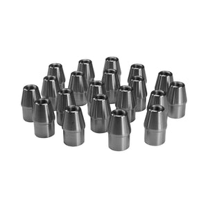 Pro-Werks 4130N chromoly weld-in tube adapters, bag of 20, with tapered bodies and 1/2-20 right-hand threaded bores, for 1-1/8" OD x .065" wall tube