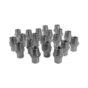 Pro-Werks 4130N chromoly weld-in tube adapter, bag of 20, with tapered bodies and 3/4-16 left-hand threaded bores, for 1-1/4" OD x .120" wall tube