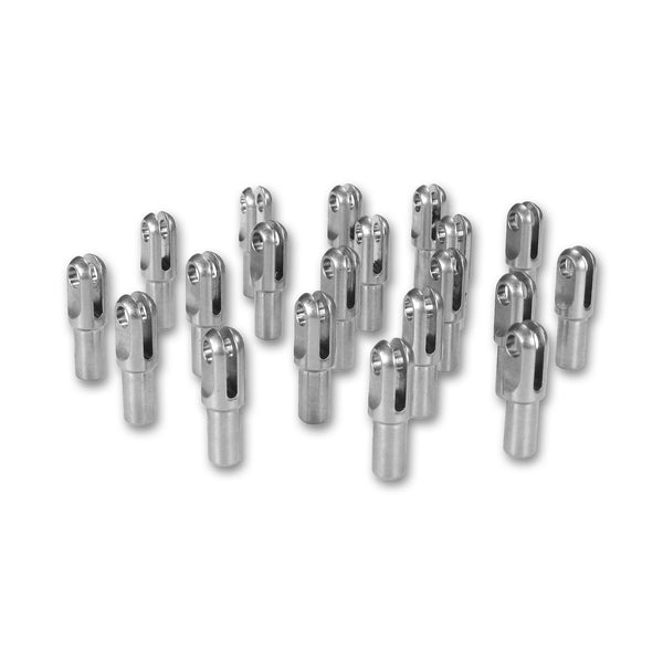 C73-962-20_1 Chromoly Weld In Slot Clevis, 4130N 1 2 in. x 0.058 Tubing: 1 8 in. Slot: 1 4 in. Hole Bag of 20