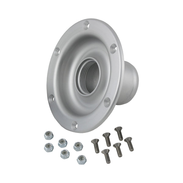 C74-792 Aluminum Remote Mount Fill Cap Bung Recessed Remote Mount: 2 Inch Hose 2 Inch Silver