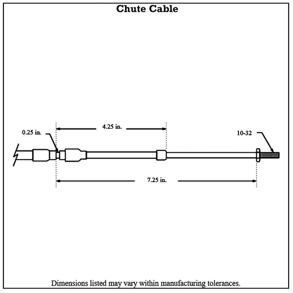 ChuteCableDiagram Silver Jacket Chute Type, Push-Pull Control Cable