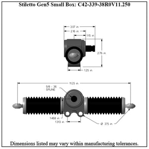 12:1 Ratio, Stiletto Gen5 Small Box Dragster Rack and Pinion