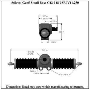 20:1 Ratio, Stiletto Gen5 Small Box Dragster Rack and Pinion