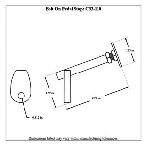 c32-110diagram Pro-werks Pedal Stop Kit Bolt-On