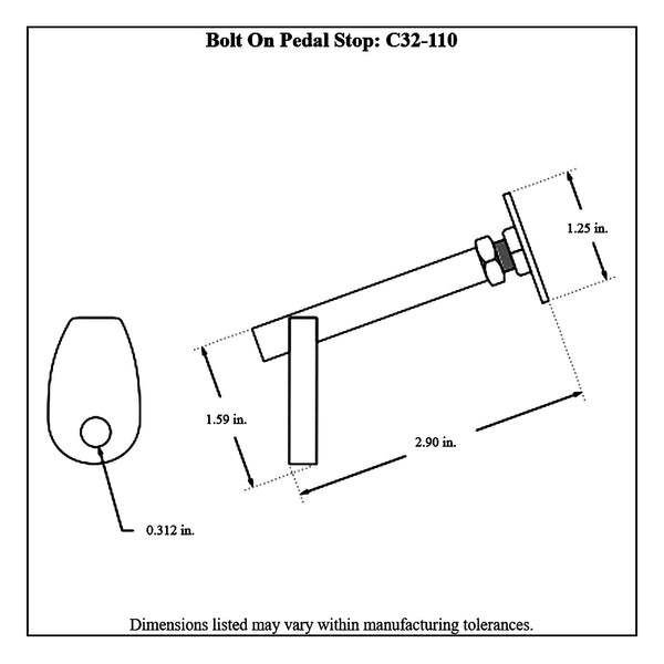 c32-110diagram Pedal Stop Kit Bolt-On