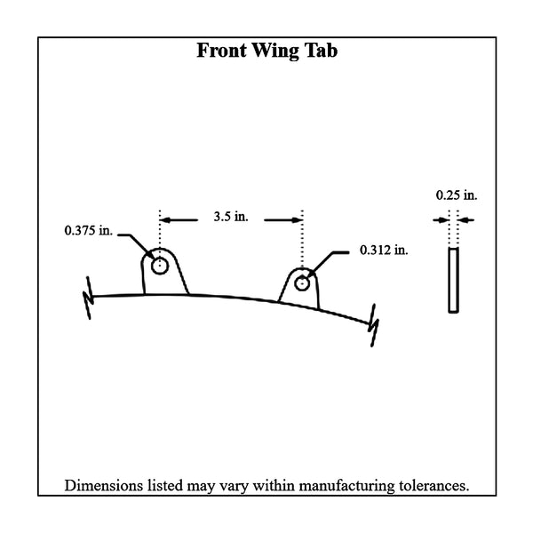 c42-116-at-8diagram3 Aluminum One-Piece Front Wing 36 Inch A Style