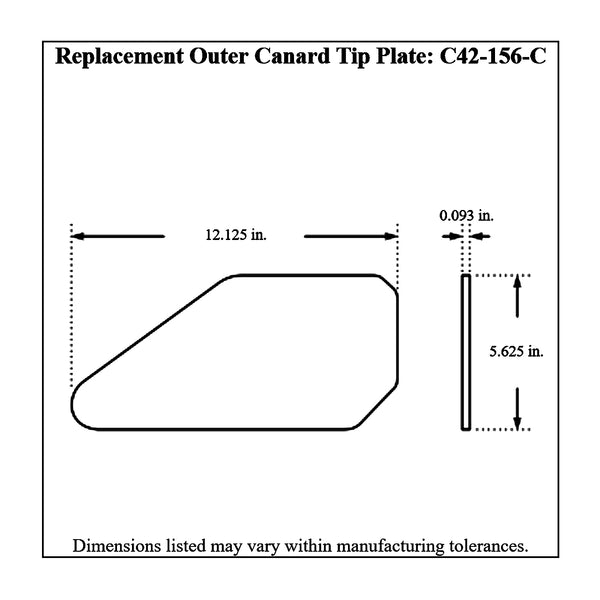 c42-116-ct-8diagram2 Aluminum One-Piece Front Wing 36 Inch C Style