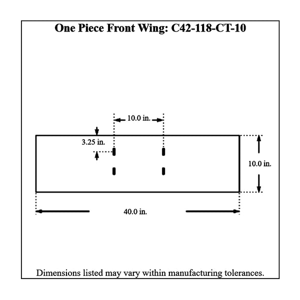 c42-118-ct-10diagram Aluminum One-Piece Front Wing 40 Inch C Style