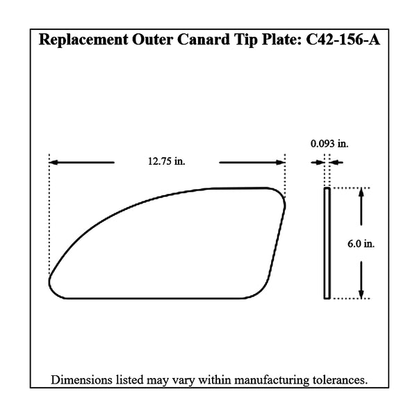 c42-125-atdiagram2 Aluminum Front Canard Wings Inner and Outer Tips 8 Inch A Style