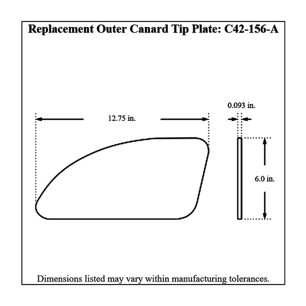 c42-126-atdiagram2 Aluminum Front Canard Wings Outer Tips Only 12 Inch A Style