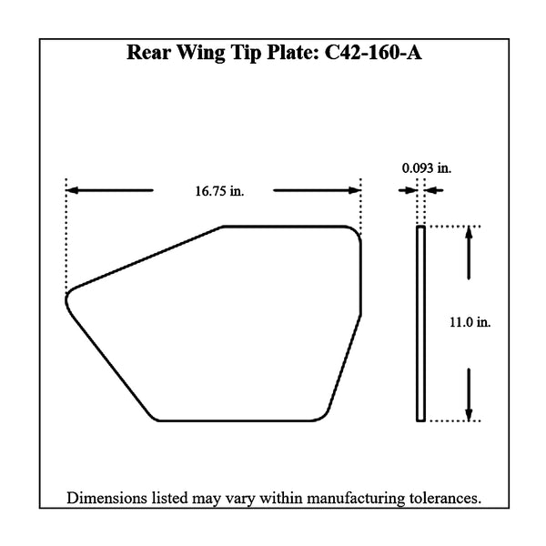 c42-136-at-1714diagram2 Aluminum Rear Wing 36 Inch 15 Inch A Style