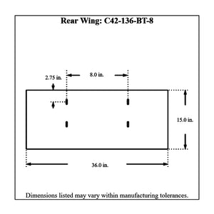 c42-136-bt-8diagram Pro-werks Rear Aluminum Wing 36 Inch 8 Inch B Style
