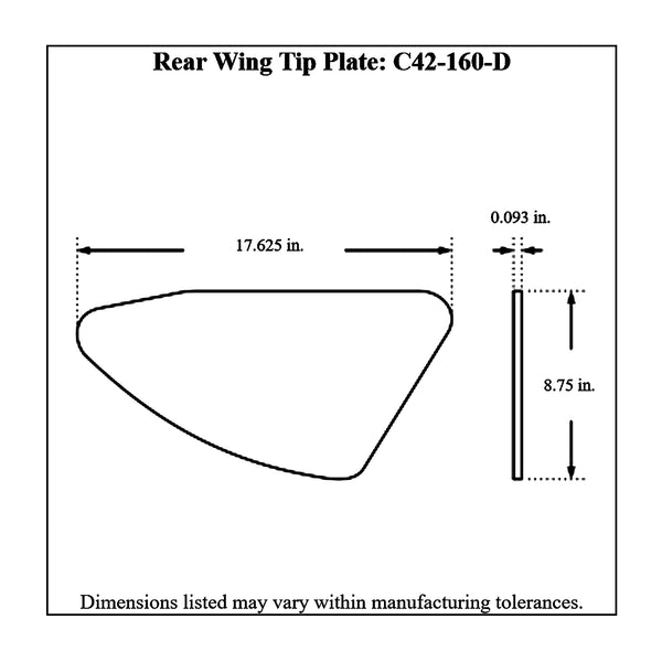 c42-136-dt-1714diagram2 Aluminum Rear Wing 36 Inch 15 Inch D Style