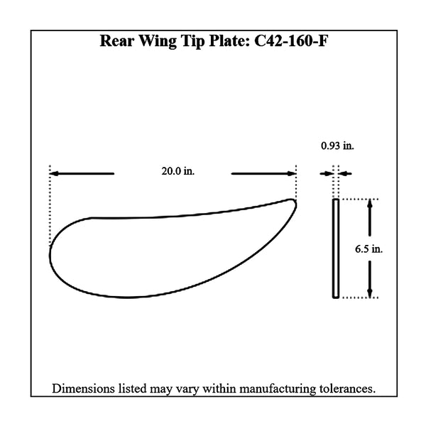 c42-136-ft-15diagram2 Aluminum Rear Wing 36 Inch 8 Inch F Style