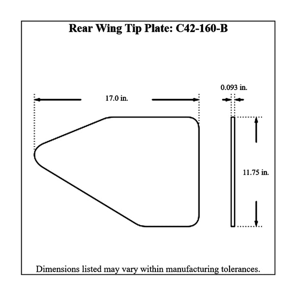 c42-140-bt-1714diagram2 Aluminum Rear Wing 40 Inch 15 Inch B Style