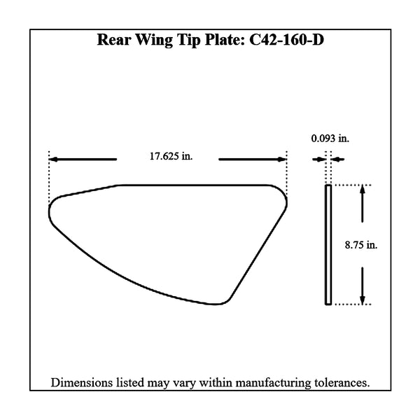 c42-140-dt-1714diagram2 Aluminum Rear Wing 40 Inch 17-1 4 Inch D Style