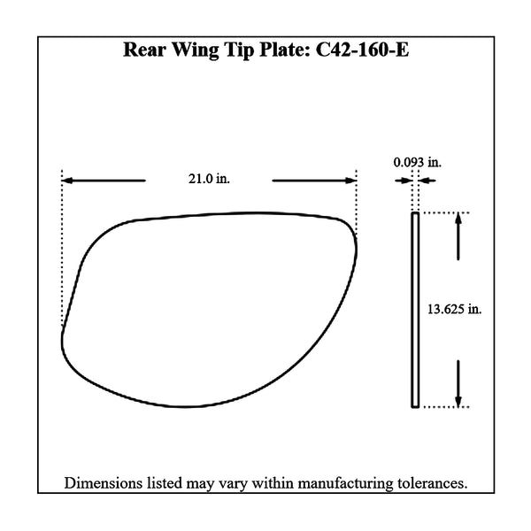 c42-140-et-15diagram2 Aluminum Rear Wing 40 Inch 15 Inch E Style