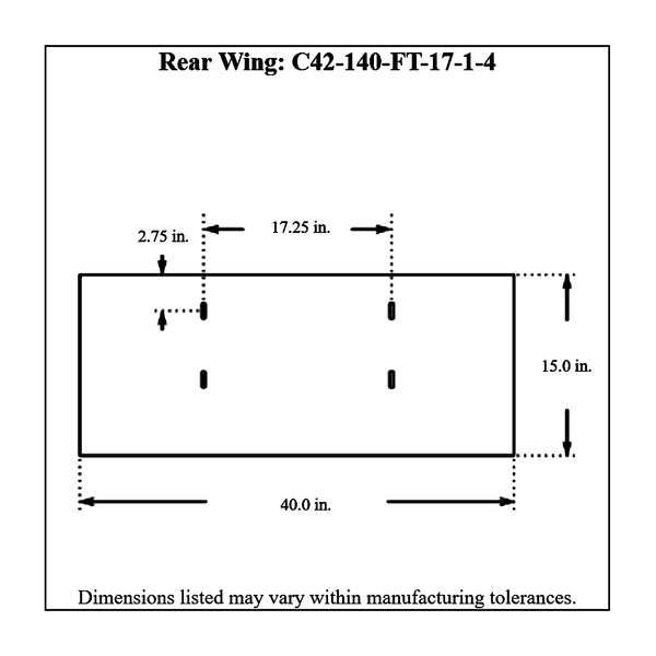 c42-140-ft-1714diagram Aluminum Rear Wing 40 Inch 17-1 4 Inch F Style