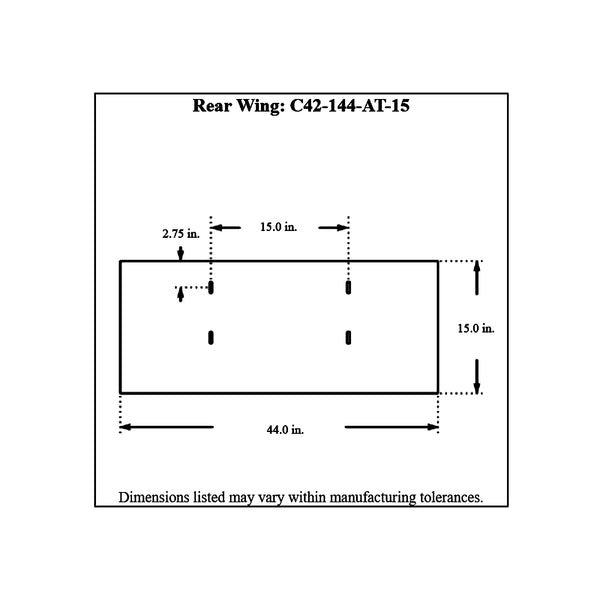 c42-144-at-15diagram Aluminum Rear Wing 44 Inch 15 Inch A Style