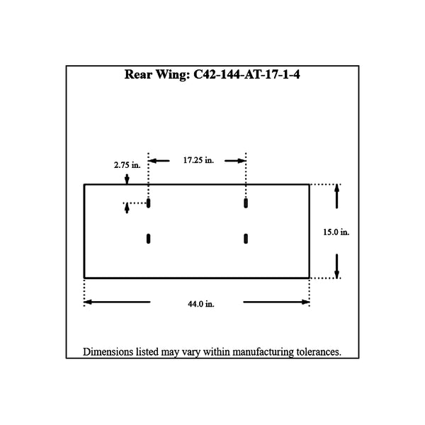 c42-144-at-1714diagram Aluminum Rear Wing 44 Inch 17-1 4 Inch A Style