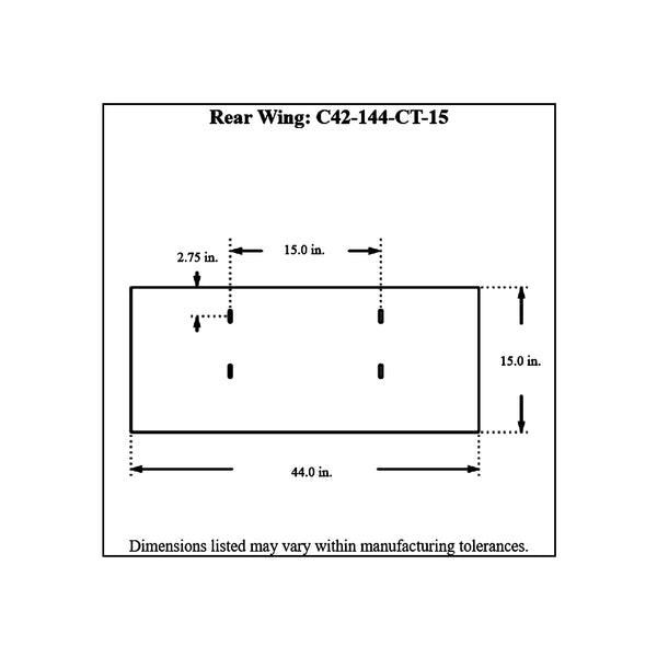 c42-144-ct-15diagram Aluminum Rear Wing 44 Inch 15 Inch C Style