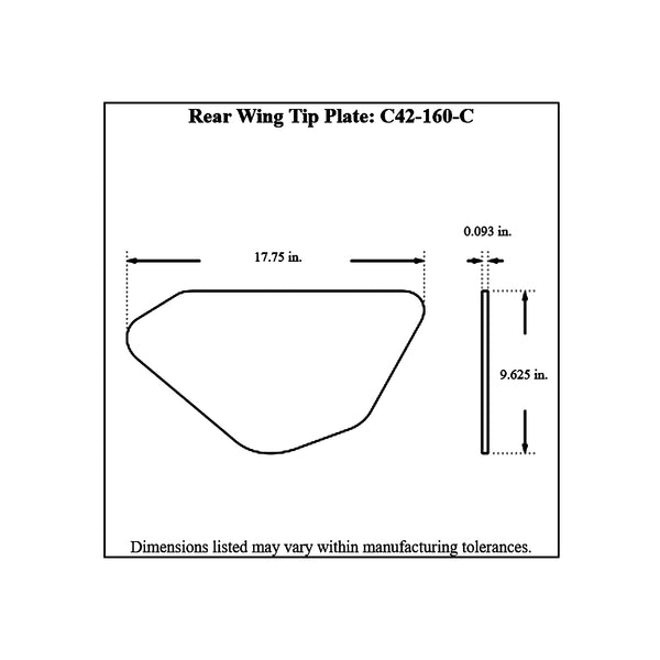 c42-144-ct-15diagram2 Aluminum Rear Wing 44 Inch 15 Inch C Style