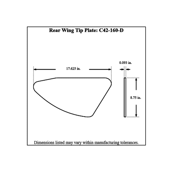 c42-144-dt-15diagram2 Aluminum Rear Wing 44 Inch 15 Inch D Style