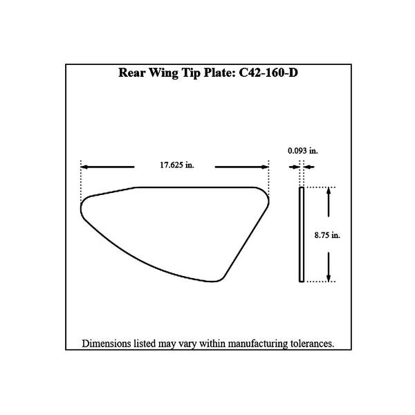 c42-144-dt-1714diagram2 Aluminum Rear Wing 44 Inch 17-1 4 Inch D Style