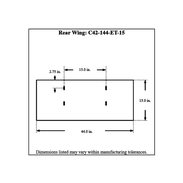 c42-144-et-15diagram Aluminum Rear Wing 44 Inch 15 Inch E Style