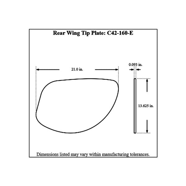 c42-144-et-15diagram2 Aluminum Rear Wing 44 Inch 15 Inch E Style