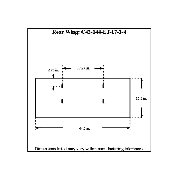 c42-144-et-1714diagram Aluminum Rear Wing 44 Inch 17-1 4 Inch E Style