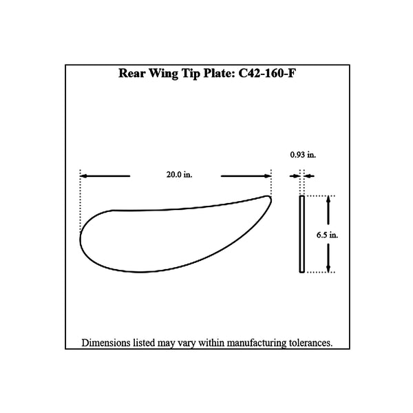 c42-144-ft-15diagram2 Aluminum Rear Wing 44 Inch 15 Inch F Style