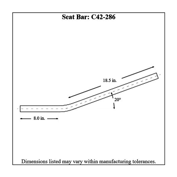 c42-286diagram Pre-Bent Chromoly Seat Bar, Pair, 4130N 1-1 4 in. X 0.058: 20° Bend Angle