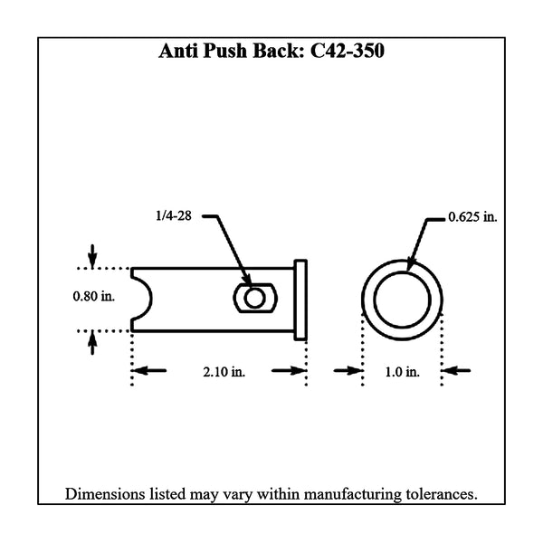 c42-350diagram Chromoly Steering Anti Push Back, 4130N Fits 5 8 in. outside diameter steering shaft