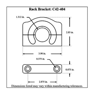 c42-404diagram Pro-werks Billet Aluminum Pinto Rack Mount Bracket Bracket Only