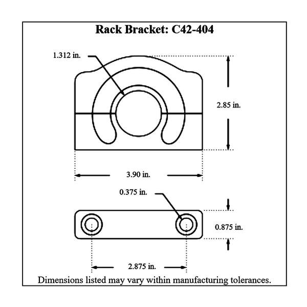 c42-405diagram2 Billet Aluminum Pinto Rack Mount Bracket Complete Kit