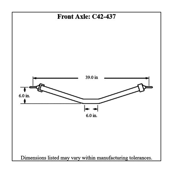 c42-437diagram Chromoly Front Axle, 4130N 39 Inch SPE