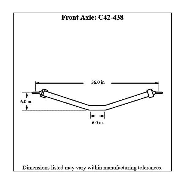 c42-438diagram Chromoly Front Axle, 4130N 36 Inch SPE