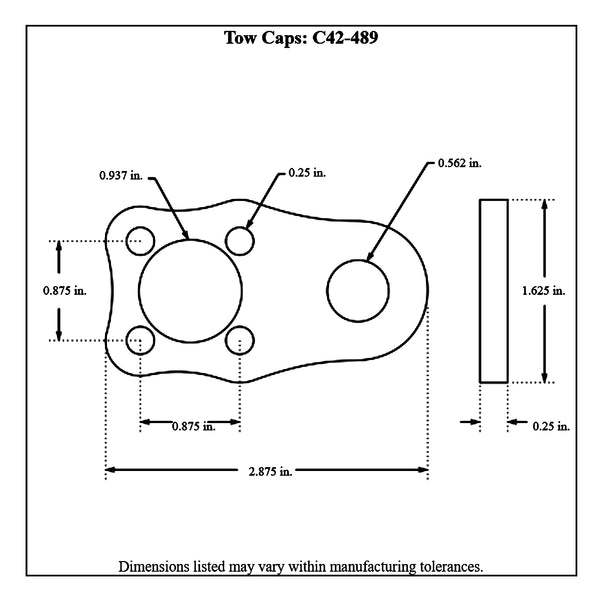 c42-489diagram Billet Aluminum Tow Caps, Pair P&S