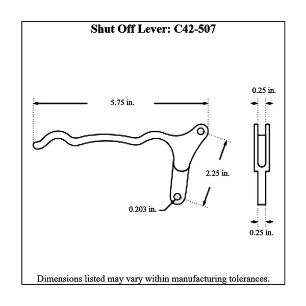 c42-507diagram Polished Billet Aluminum Shut Off Lever for Brake / Control Lever 1 4 Inch