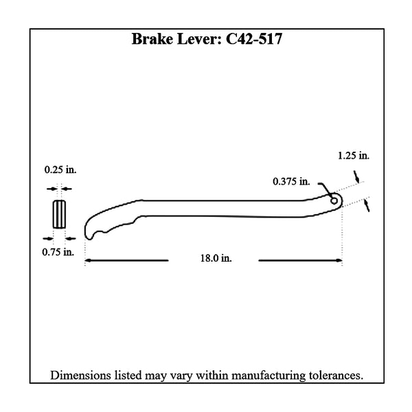 c42-517diagram Polished Billet Aluminum Brake / Control Lever, with Billet Grips 18 Inches Long: 1 4 Inch Thick Black