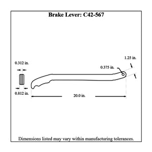 c42-567diagram Pro-werks Polished Billet Aluminum Brake / Control Lever, with Billet Grips 20 Inches Long: 5 16 Inch Thick Black