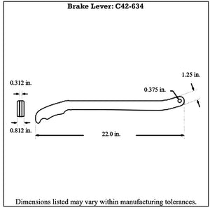 c42-634diagram Pro-werks Polished Billet Aluminum Brake / Control Lever, with Billet Grips 22 Inches Long: 5 16 Inch Thick Red