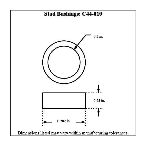 c44-010diagram Steel Stud Bushings, Pack of 10 1 4 Inch