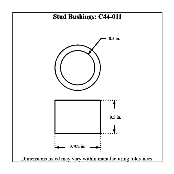 c44-011diagram Steel Stud Bushings, Pack of 10 1 2 Inch