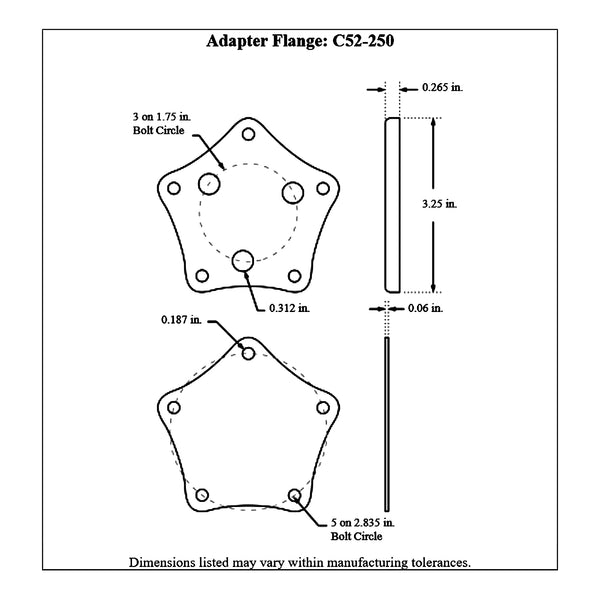 c52-250diagram Grant Wheel Adapter Flange