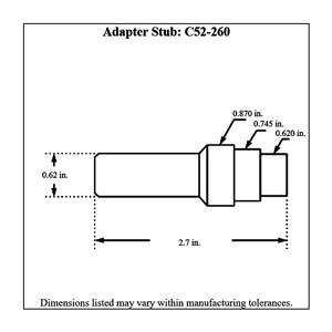 c52-260diagram Pro-werks Chromoly Quick Release Steering Hub Adapter Stub, 4130N