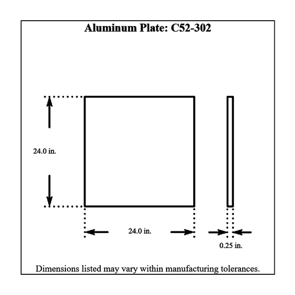 c52-302diagram Aluminum Mid Motor Plate Universal Blank 24 Inch Height x 24 Inch Width x 1 4 Inch Thick